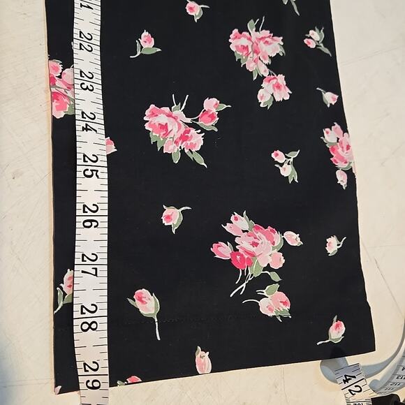 Lauren Ralph Lauren XS Pajama Set Cotton Black Floral Pants Top Logo NEW - Picture 7 of 10